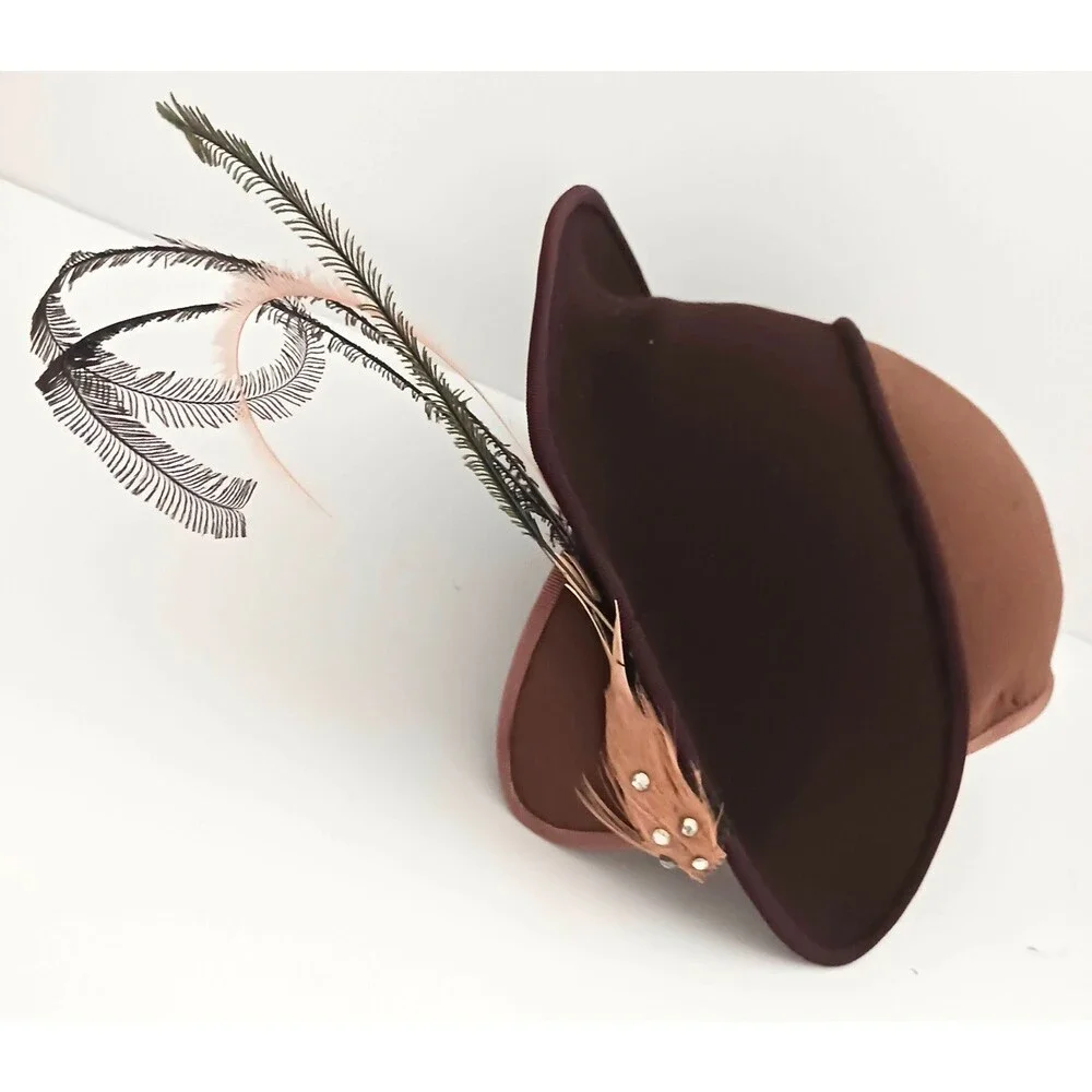 VTG 30s Jean Patou Paris Cloche Hat w Feathers US Upscale Milliner Distribution